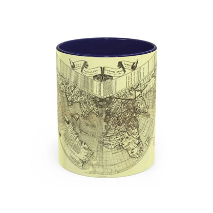World Map - Ruysch (1508) (Map) Accent Coffee Mug 11oz Navy - Go Mug Yourself