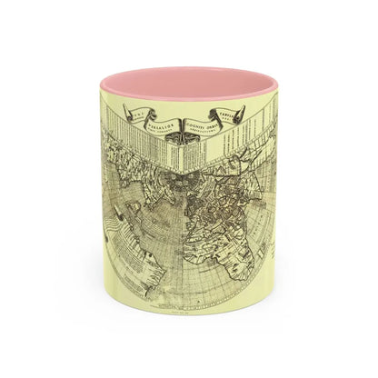 World Map - Ruysch (1508) (Map) Accent Coffee Mug 11oz Pink - Go Mug Yourself