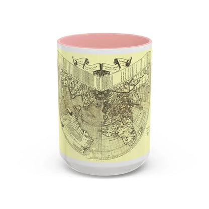 World Map - Ruysch (1508) (Map) Accent Coffee Mug 15oz Pink - Go Mug Yourself