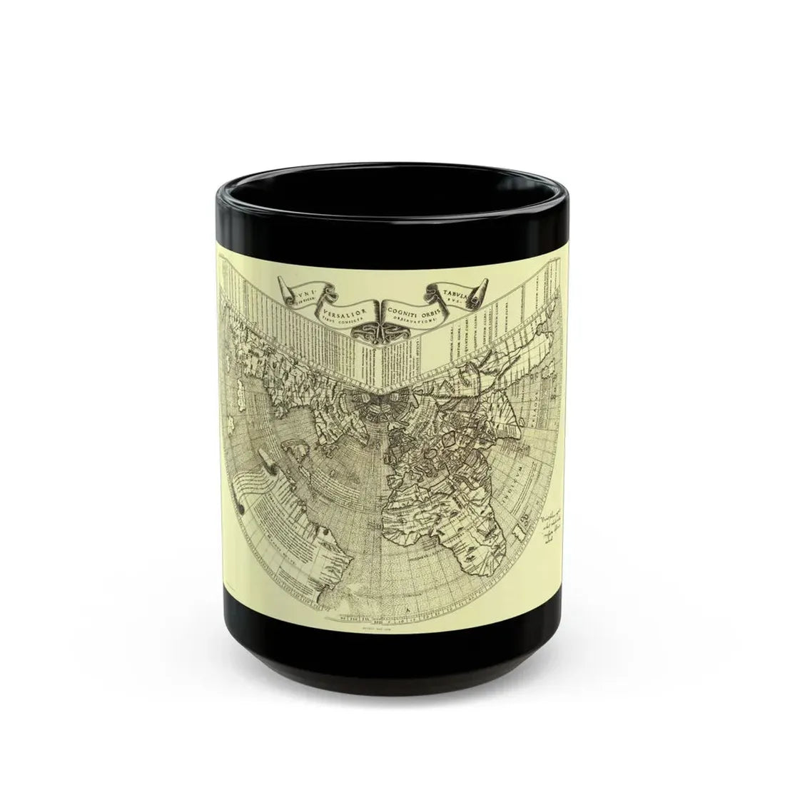 World Map - Ruysch (1508) (Map) Black Coffee Mug 15oz - Go Mug Yourself