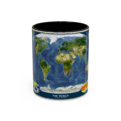 World Map - Satellite (2001) (Map) Accent Coffee Mug 11oz Black - Go Mug Yourself