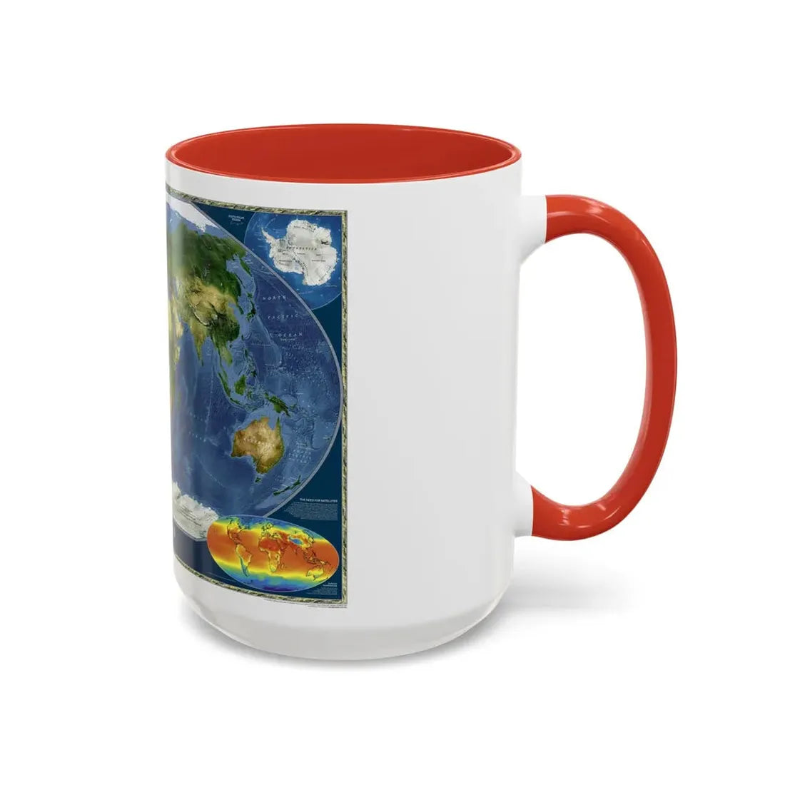 World Map - Satellite (2001) (Map) Accent Coffee Mug - Go Mug Yourself