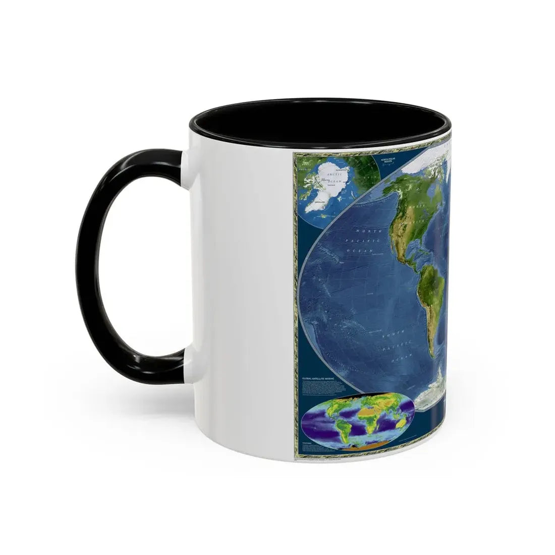World Map - Satellite (2001) (Map) Accent Coffee Mug - Go Mug Yourself