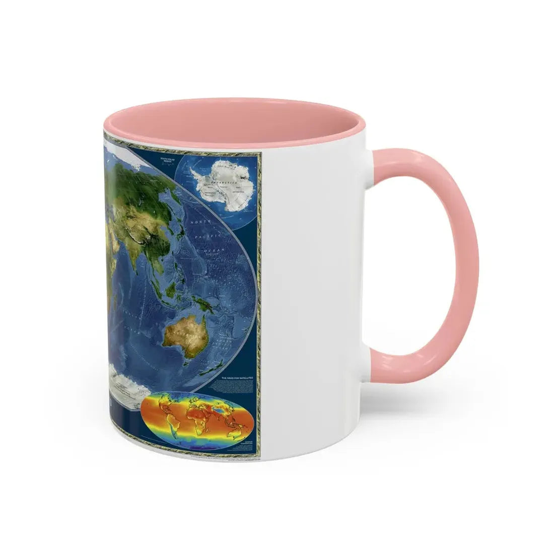 World Map - Satellite (2001) (Map) Accent Coffee Mug - Go Mug Yourself