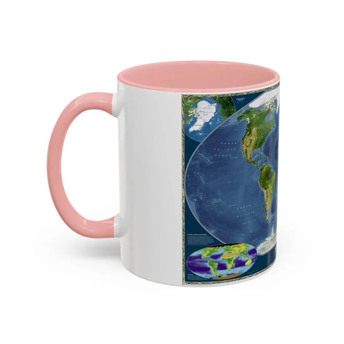 World Map - Satellite (2001) (Map) Accent Coffee Mug - Go Mug Yourself