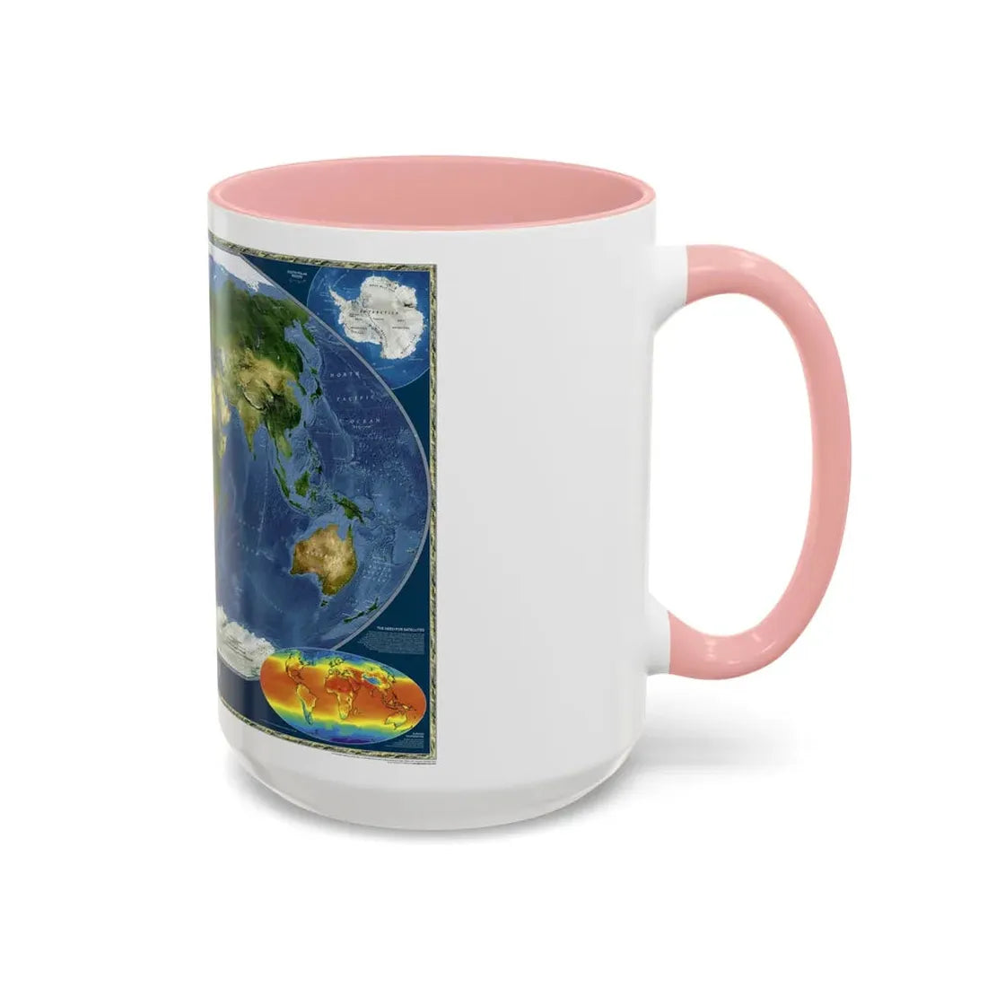 World Map - Satellite (2001) (Map) Accent Coffee Mug - Go Mug Yourself