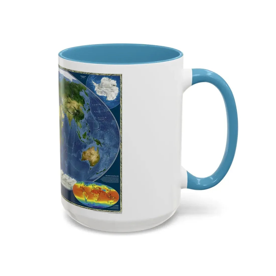 World Map - Satellite (2001) (Map) Accent Coffee Mug - Go Mug Yourself