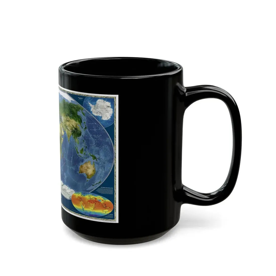 World Map - Satellite (2001) (Map) Black Coffee Mug - Go Mug Yourself