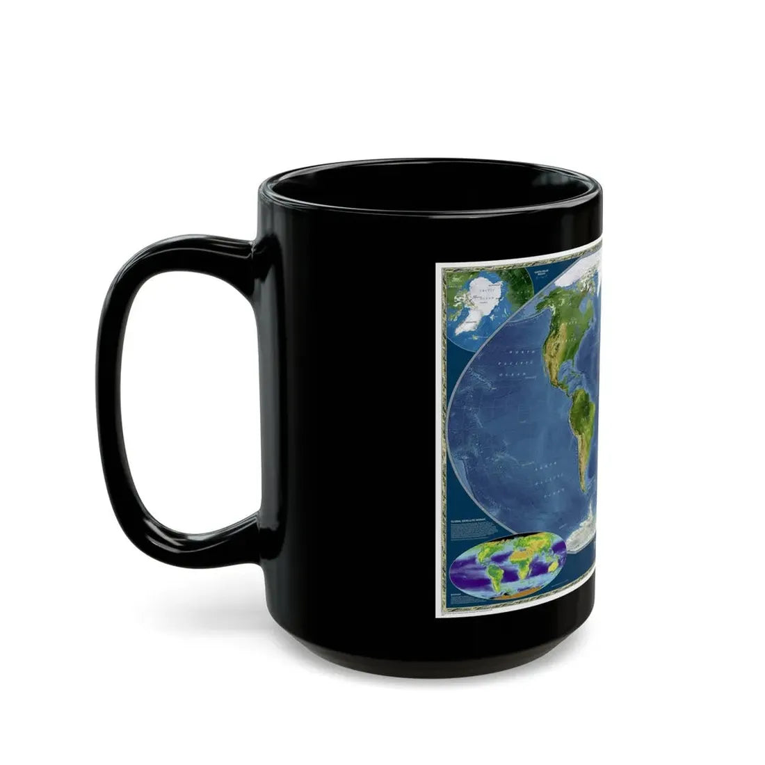 World Map - Satellite (2001) (Map) Black Coffee Mug - Go Mug Yourself