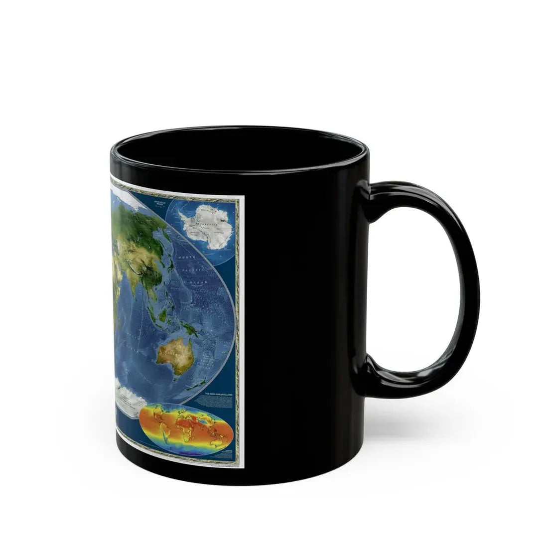 World Map - Satellite (2001) (Map) Black Coffee Mug - Go Mug Yourself