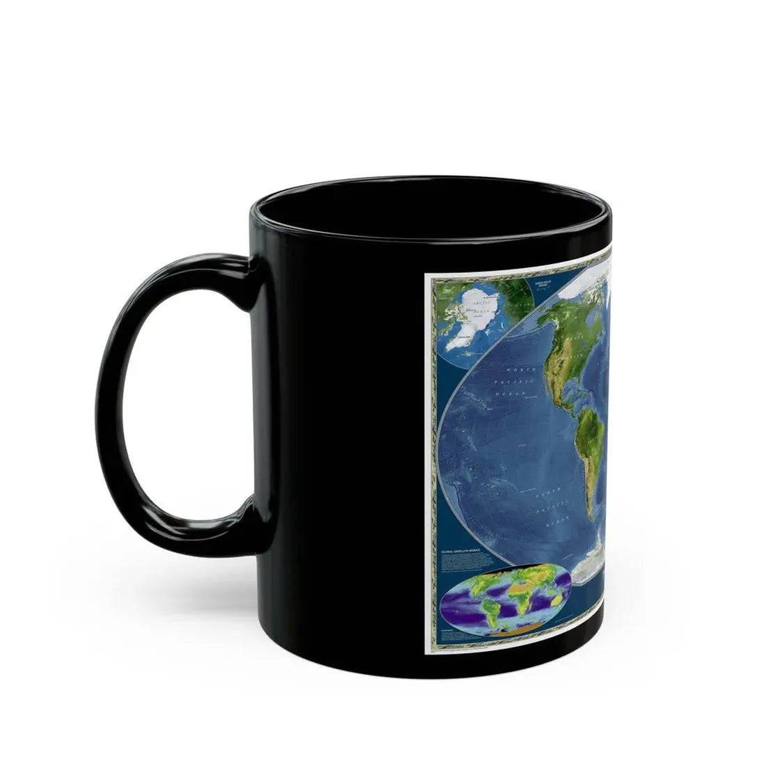 World Map - Satellite (2001) (Map) Black Coffee Mug - Go Mug Yourself