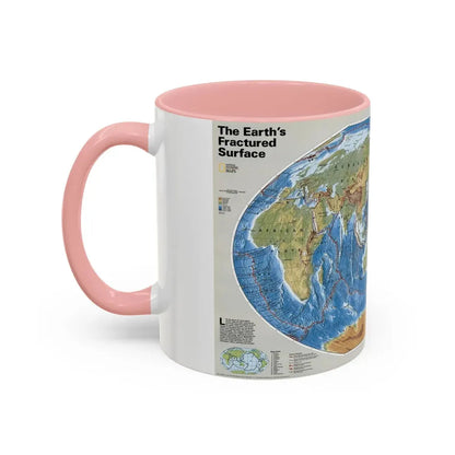 World Map - Tectonic Plates (1999) (Map) Accent Coffee Mug - Go Mug Yourself