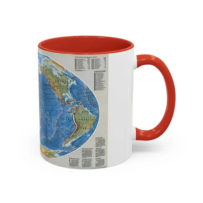 World Map - Tectonic Plates (1999) (Map) Accent Coffee Mug - Go Mug Yourself