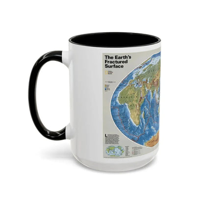 World Map - Tectonic Plates (1999) (Map) Accent Coffee Mug - Go Mug Yourself