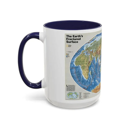 World Map - Tectonic Plates (1999) (Map) Accent Coffee Mug - Go Mug Yourself