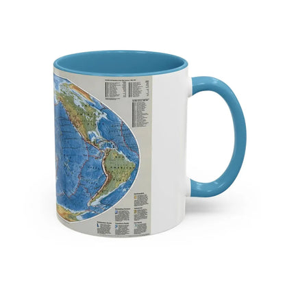 World Map - Tectonic Plates (1999) (Map) Accent Coffee Mug - Go Mug Yourself