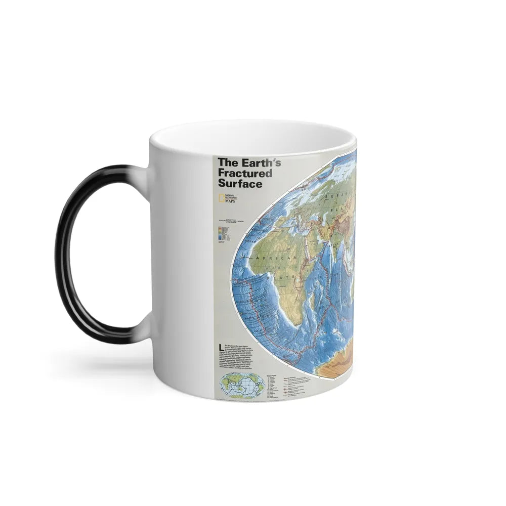 World Map - Tectonic Plates (1999) (Map) Color Changing Mug 11oz-Go Mug Yourself