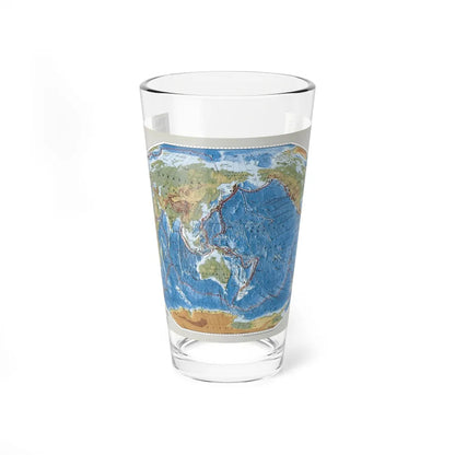 World Map - Tectonic Plates (1999) (Map) Pint Glass 16oz-16oz-Go Mug Yourself