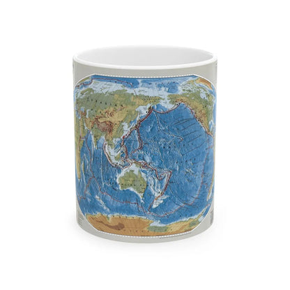 World Map - Tectonic Plates (1999) (Map) White Coffee Mug-11oz-Go Mug Yourself