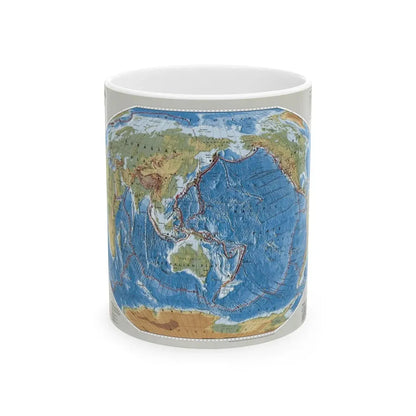 World Map - Tectonic Plates (1999) (Map) White Coffee Mug 11oz - Go Mug Yourself