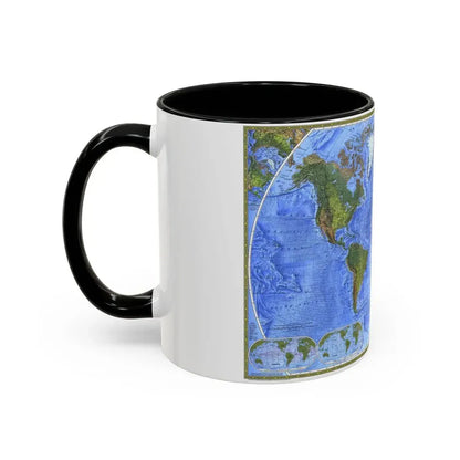 World Map - The Physical World (1975) (Map) Accent Coffee Mug - Go Mug Yourself
