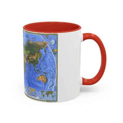 World Map - The Physical World (1975) (Map) Accent Coffee Mug - Go Mug Yourself