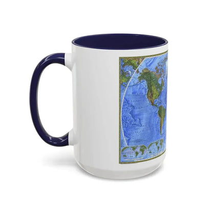World Map - The Physical World (1975) (Map) Accent Coffee Mug - Go Mug Yourself