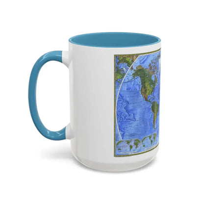 World Map - The Physical World (1975) (Map) Accent Coffee Mug - Go Mug Yourself