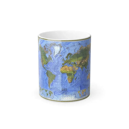 World Map - The Physical World (1975) (Map) Color Changing Mug 11oz Default Title - Go Mug Yourself