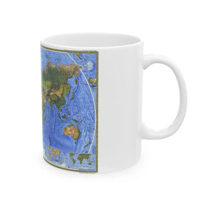World Map - The Physical World (1975) (Map) White Coffee Mug - Go Mug Yourself