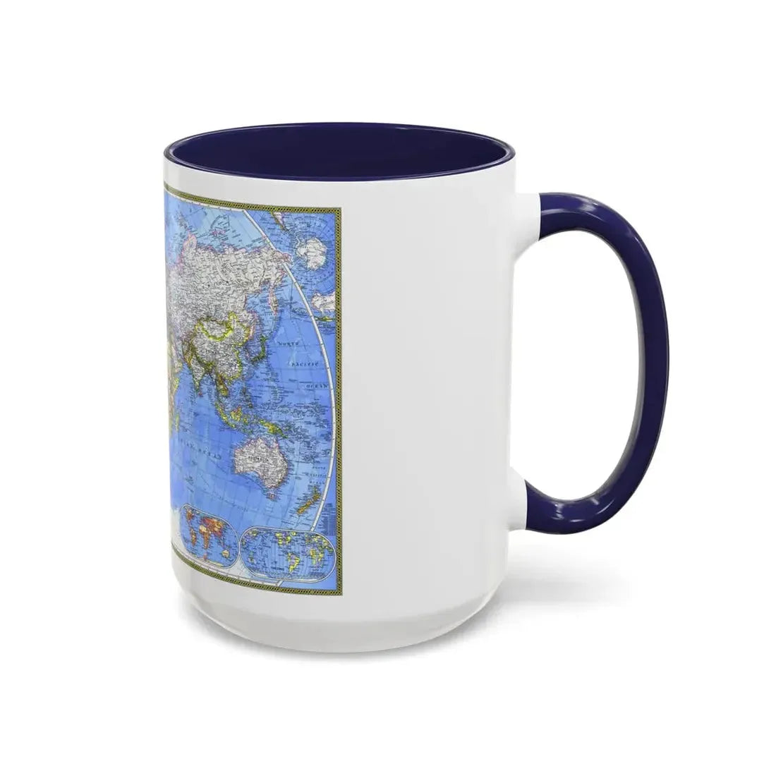 World Map - The Political World (1975) (Map) Accent Coffee Mug - Go Mug Yourself