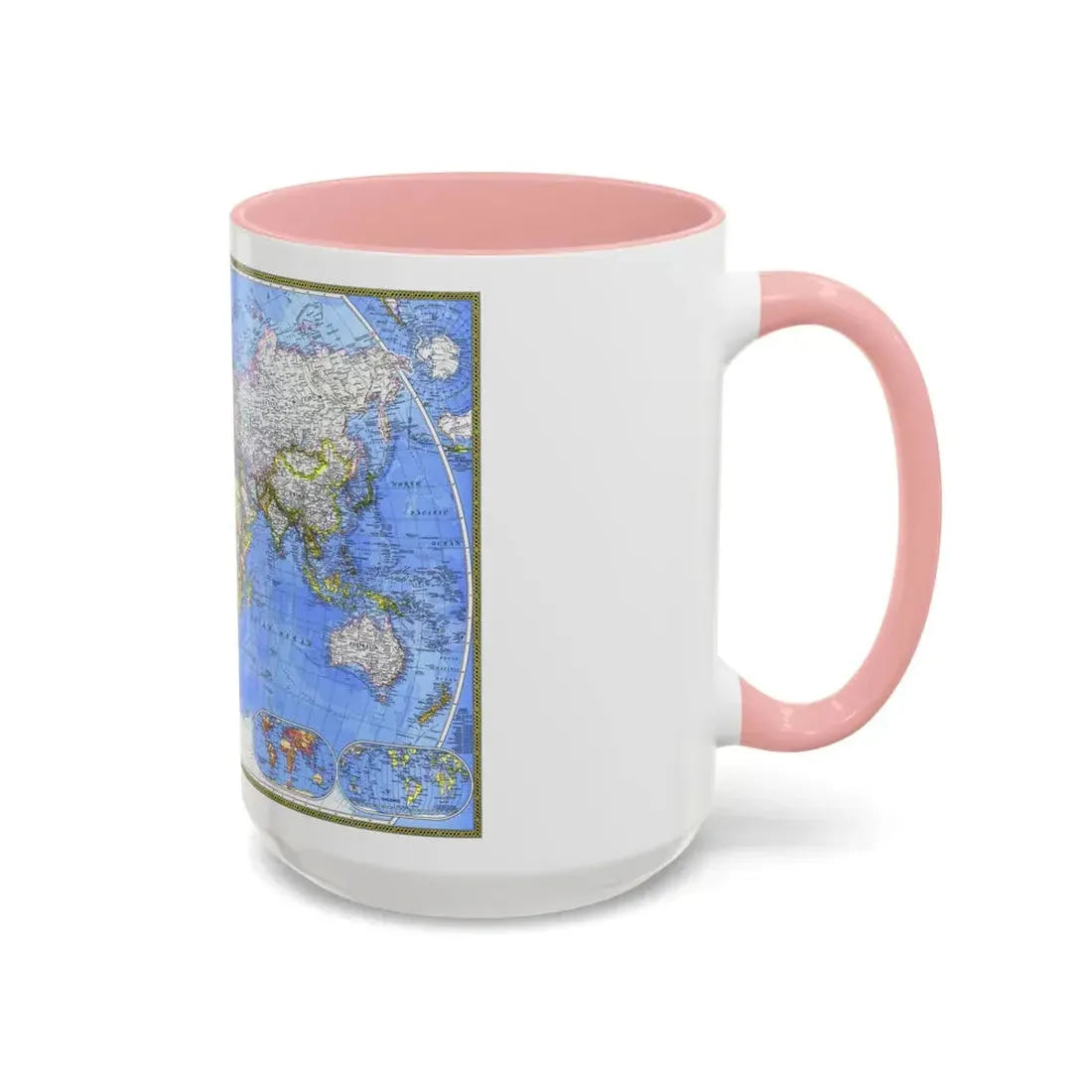 World Map - The Political World (1975) (Map) Accent Coffee Mug - Go Mug Yourself