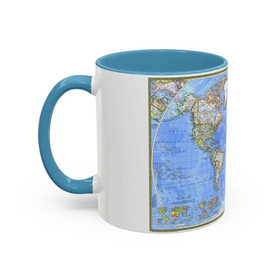 World Map - The Political World (1975) (Map) Accent Coffee Mug - Go Mug Yourself