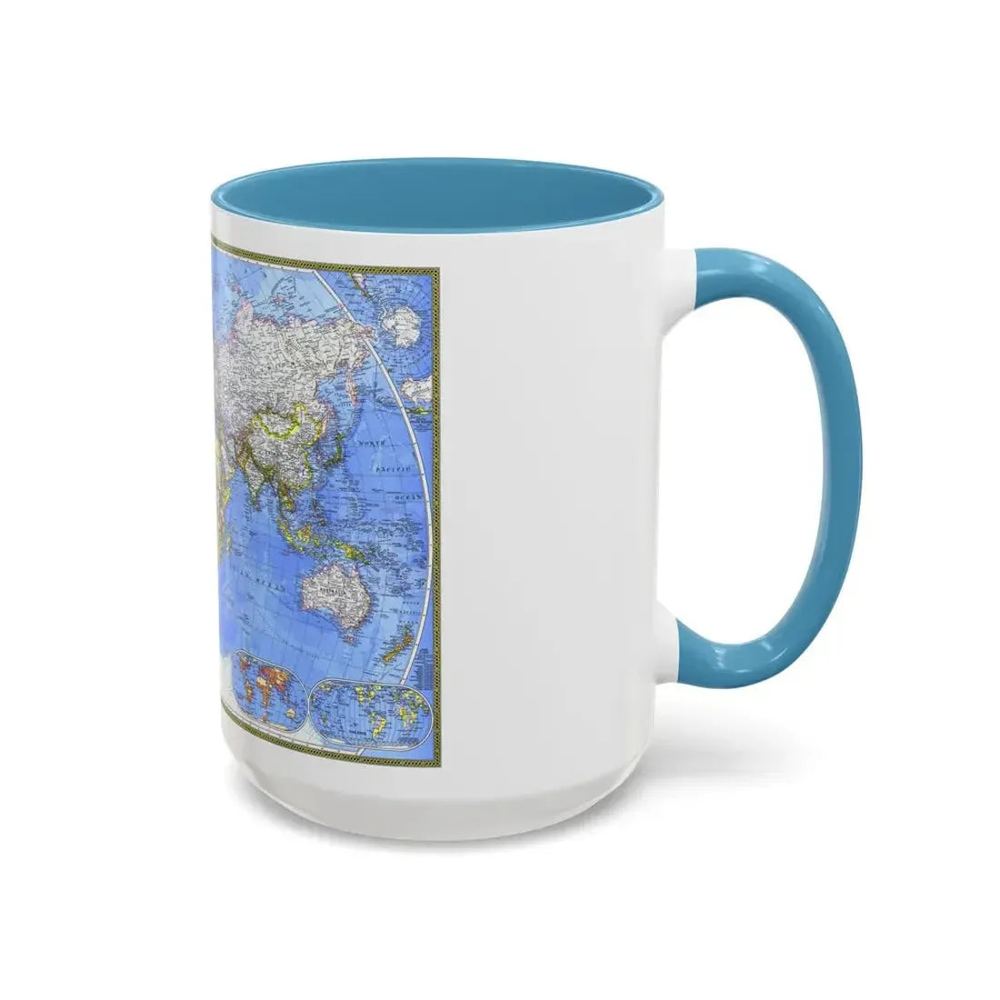 World Map - The Political World (1975) (Map) Accent Coffee Mug - Go Mug Yourself