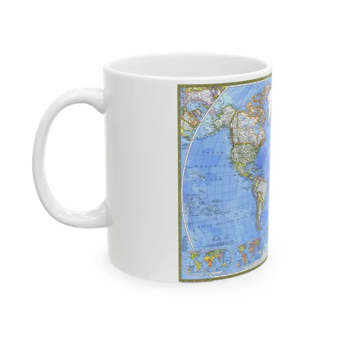 World Map - The Political World (1975) (Map) White Coffee Mug - Go Mug Yourself