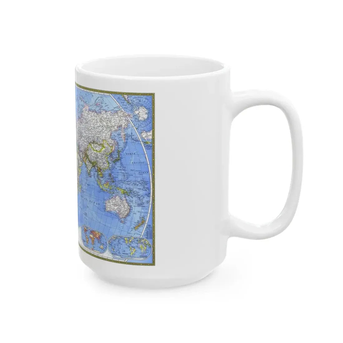 World Map - The Political World (1975) (Map) White Coffee Mug - Go Mug Yourself