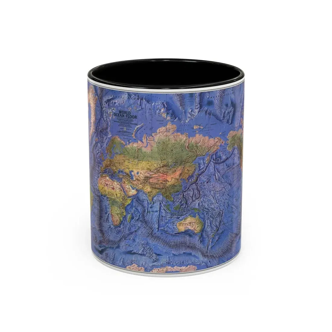 World Ocean Floor (1981) (Map) Accent Coffee Mug 11oz Black - Go Mug Yourself