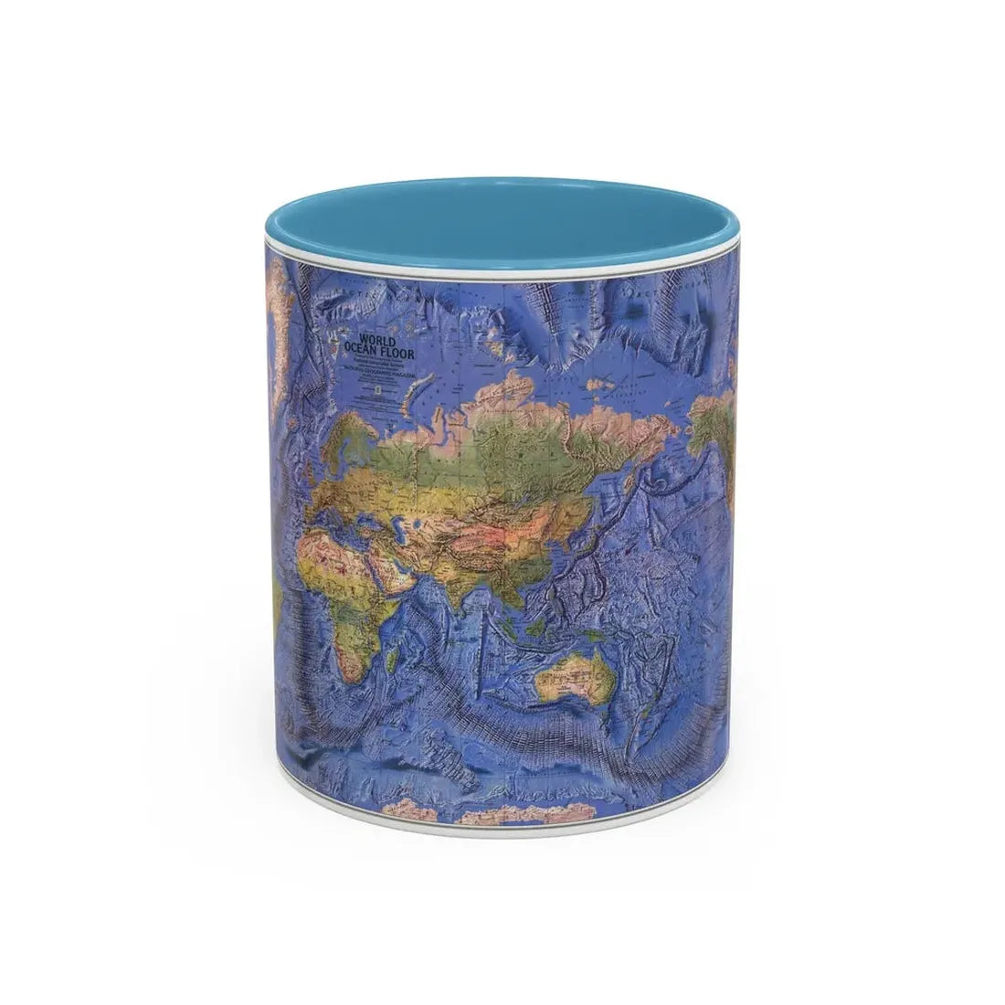World Ocean Floor (1981) (Map) Accent Coffee Mug 11oz Light Blue - Go Mug Yourself