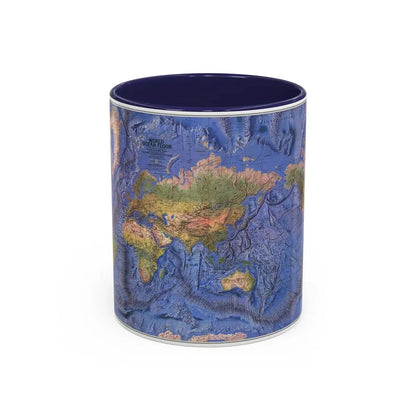 World Ocean Floor (1981) (Map) Accent Coffee Mug 11oz Navy - Go Mug Yourself