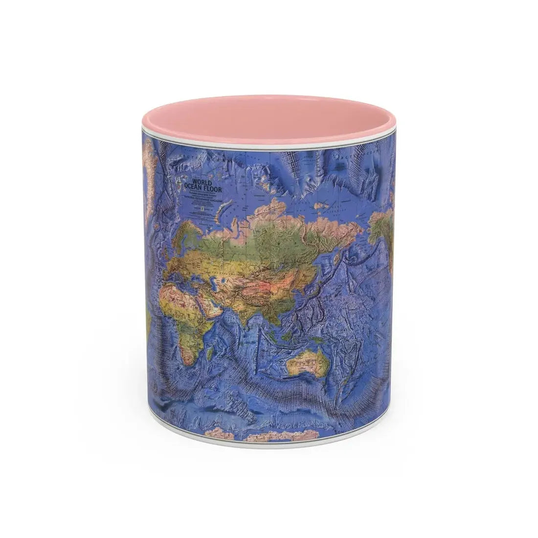 World Ocean Floor (1981) (Map) Accent Coffee Mug 11oz Pink - Go Mug Yourself
