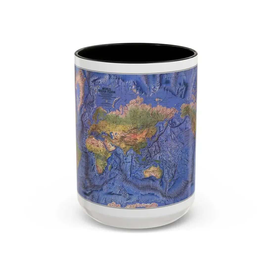 World Ocean Floor (1981) (Map) Accent Coffee Mug 15oz Black - Go Mug Yourself