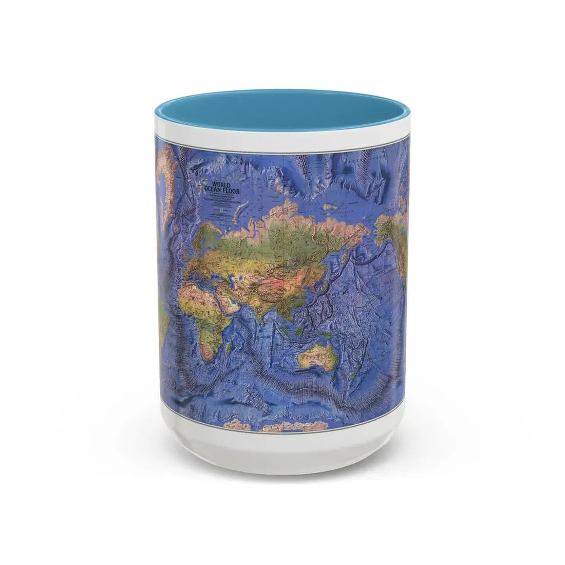 World Ocean Floor (1981) (Map) Accent Coffee Mug 15oz Light Blue - Go Mug Yourself