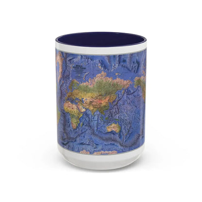 World Ocean Floor (1981) (Map) Accent Coffee Mug 15oz Navy - Go Mug Yourself