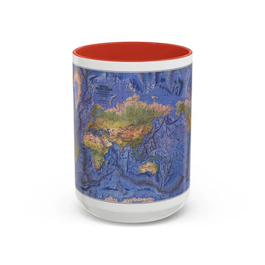 World Ocean Floor (1981) (Map) Accent Coffee Mug 15oz Red - Go Mug Yourself