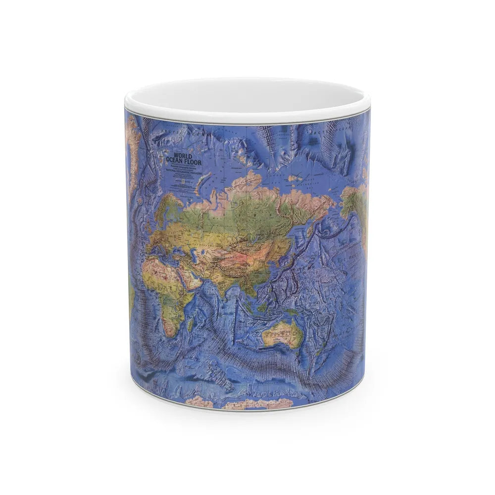 World Ocean Floor (1981) (Map) White Coffee Mug-11oz-Go Mug Yourself