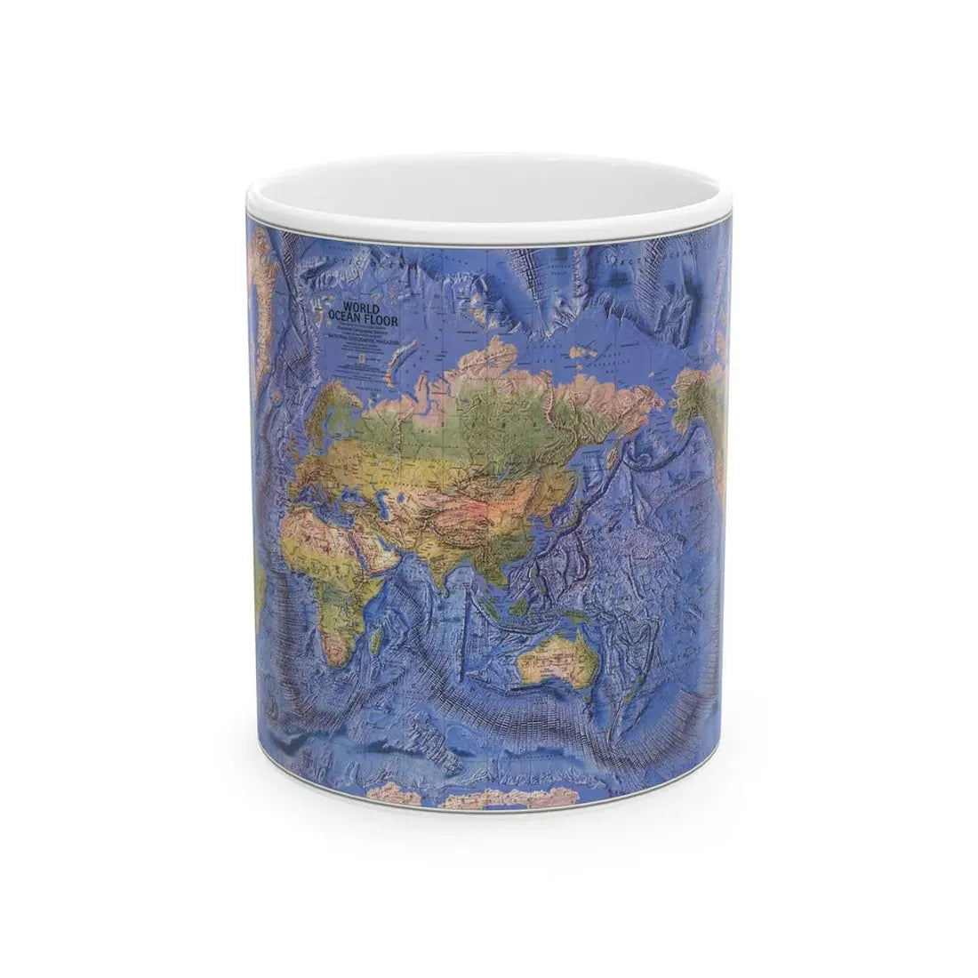 World Ocean Floor (1981) (Map) White Coffee Mug 11oz - Go Mug Yourself