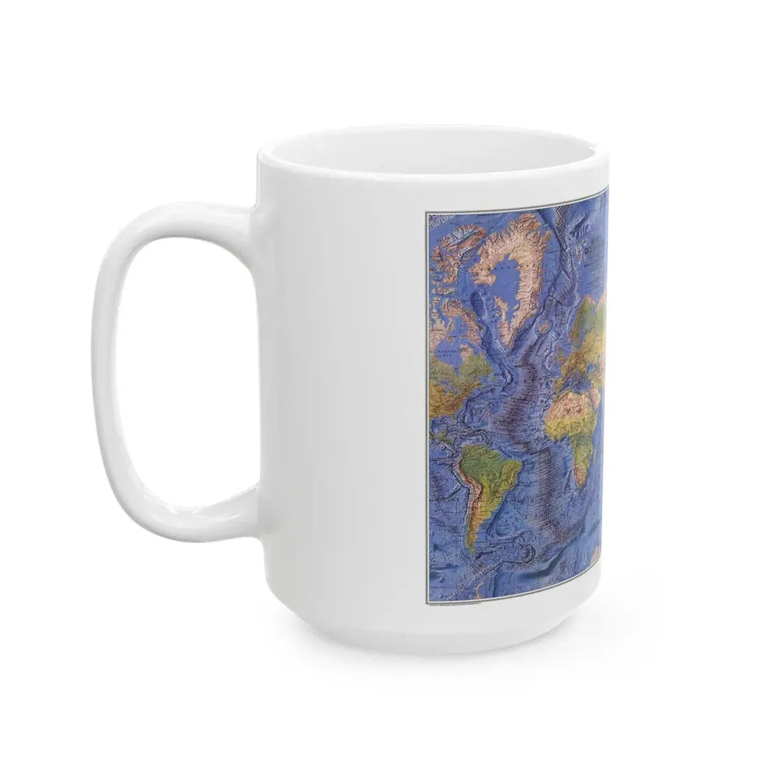 World Ocean Floor (1981) (Map) White Coffee Mug - Go Mug Yourself