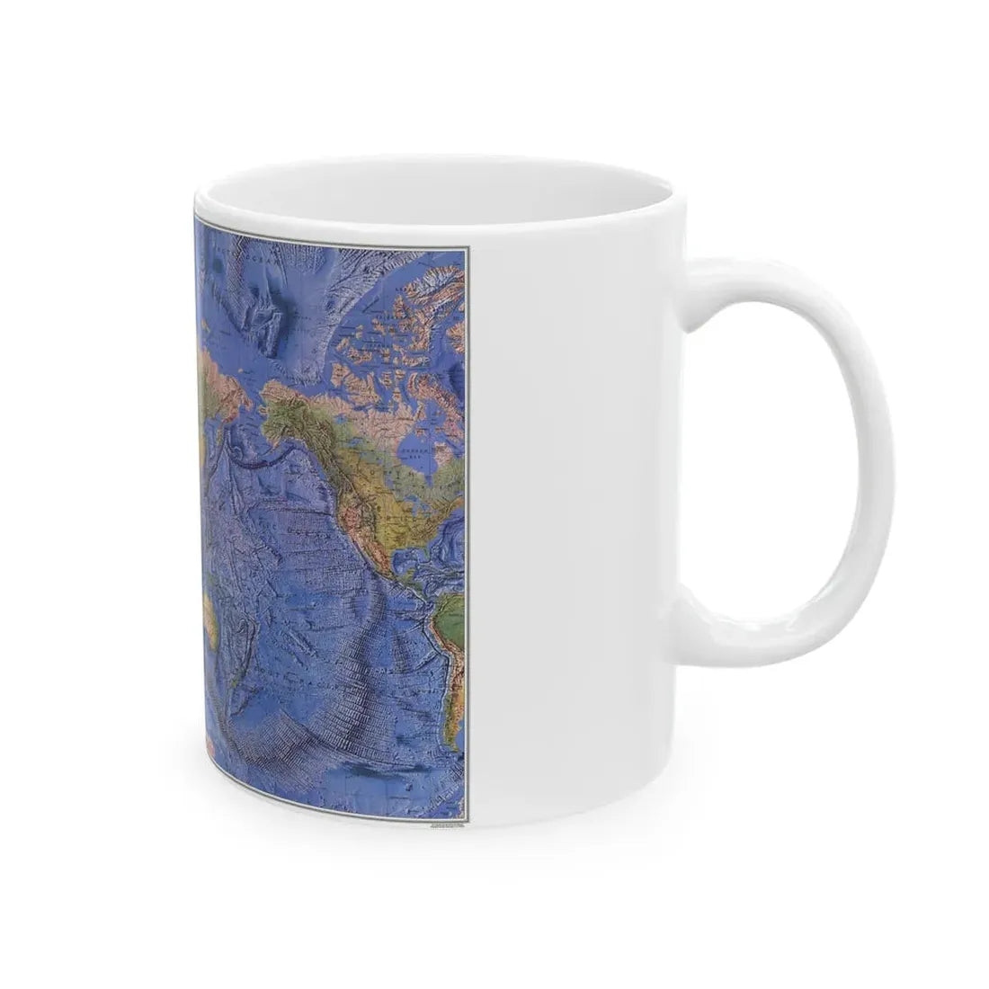 World Ocean Floor (1981) (Map) White Coffee Mug - Go Mug Yourself