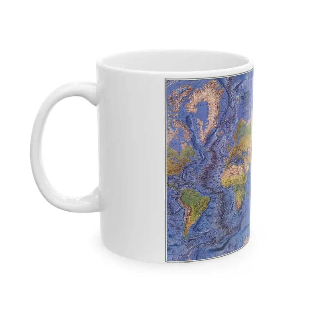 World Ocean Floor (1981) (Map) White Coffee Mug - Go Mug Yourself