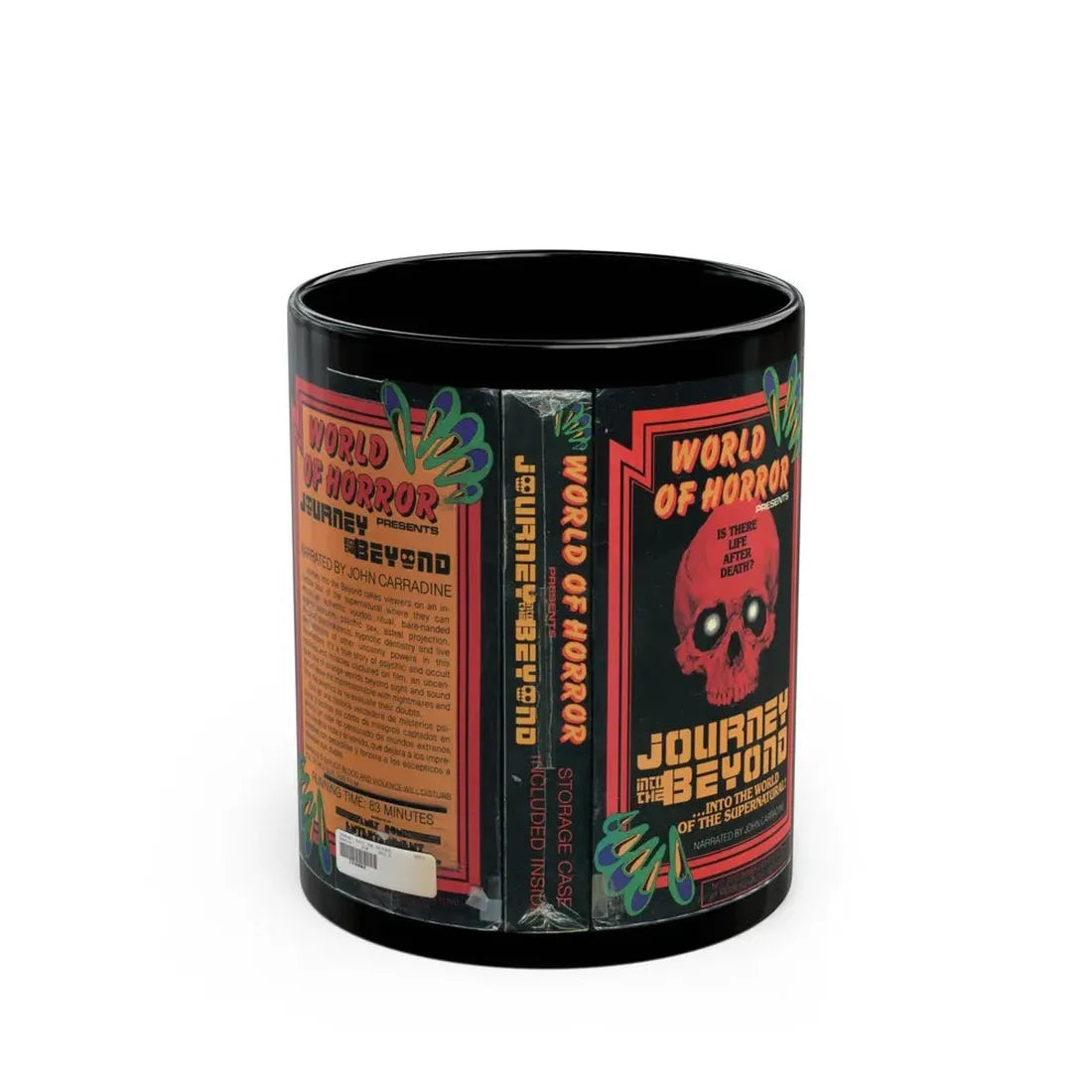 WORLD OF HORROR JOURNEY INTO THE BEYOND (VHS COVER) - Black Coffee Mug 11oz - Go Mug Yourself